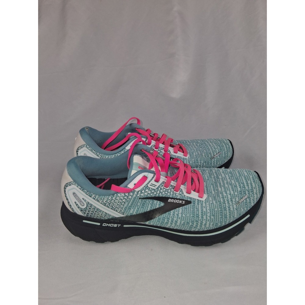 Brooks Ghost 14 Women's Size 9.5 B Running Shoes Blue Pink Athletic‎ Sneakers